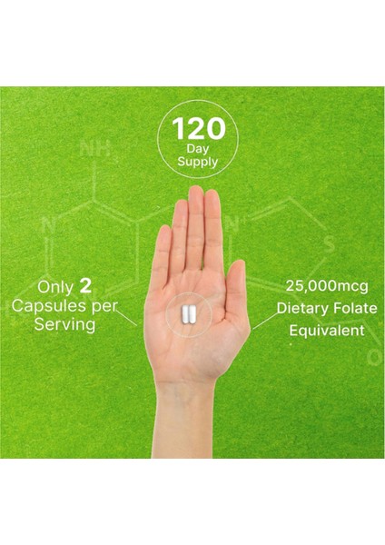 L Methylfolate 15MG 240 Veggie Capsul – Active Folic Acid Form (5-Mthf) Bioavailable Methylated Folate – Prenatal Energy Brain Support Usa Menşei 3645