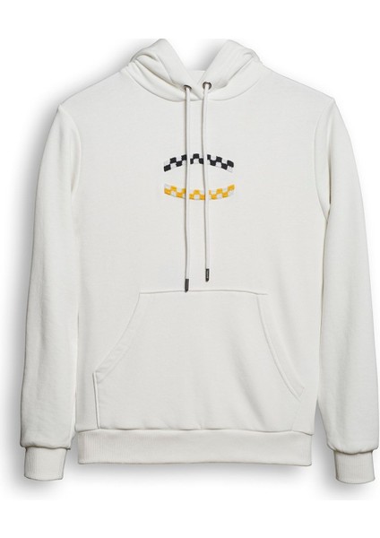 Kadın Beyaz Kapüşonlu Sweatshirt