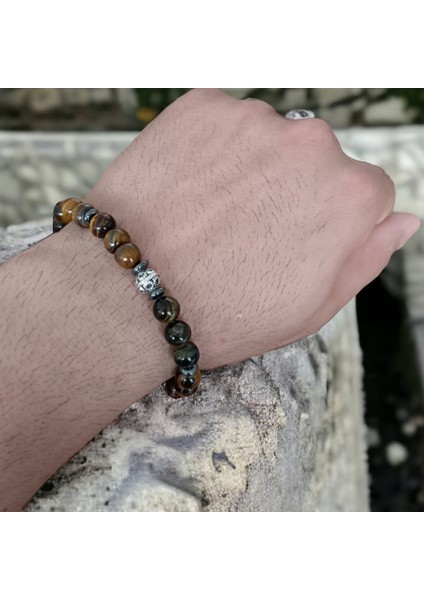 Kaplan Gözü Taşı Hematit Taşı Doğal Taş Bileklik Cesaret Taşı Güç Taşı Karizma Taşı Bileklik