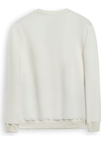 Kadın Beyaz Bisiklet Yaka Sweatshirt fiyatları