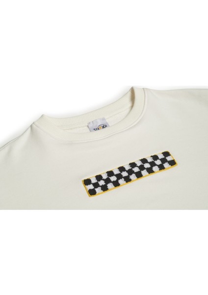 Kadın Beyaz Bisiklet Yaka Sweatshirt fırsatları