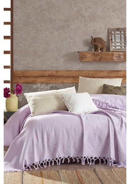 Bağlamalı Pike Çift Kişilik 220X240 Plum-Mor