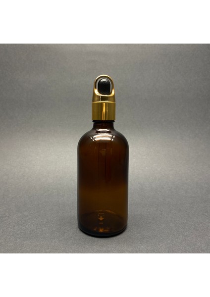 100ML Amber Cam Damlalıklı Şişe , Sepet Model Metalik Kapak , 100 cc Cam Damlalıklı Şişe x 6 Adet