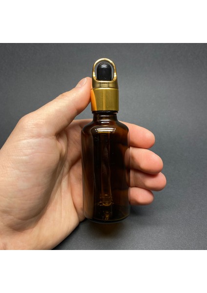 50ML Amber Cam Damlalıklı Şişe , Sepet Model Metalik Kapak , 50 cc Cam Damlalıklı Şişe x 6 Adet
