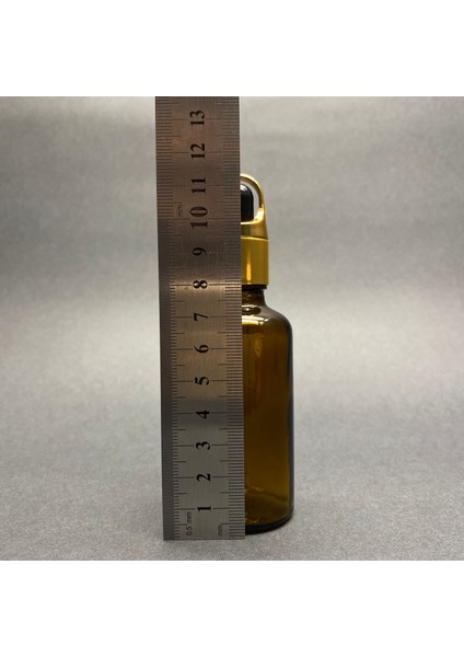 50ML Amber Cam Damlalıklı Şişe , Sepet Model Metalik Kapak , 50 cc Cam Damlalıklı Şişe x 6 Adet
