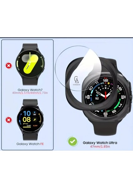 Samsung Galaxy Watch Ultra 47MM Uyumlu Ekranı Tam Kaplayan Akıllı Saat Ekran Koruyucu Pet modelleri