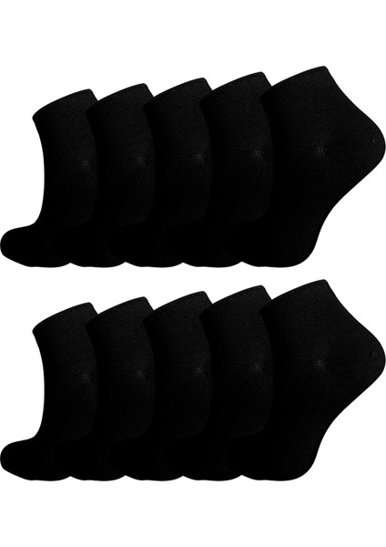 10 Çift Yazlık Terletmez Desensiz Düz Sade Kadın Patik Pamuk Çorap - Bilek Boy Kısa Çorap