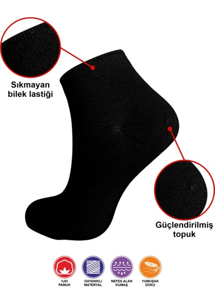 10 Çift Yazlık Terletmez Desensiz Düz Sade Kadın Patik Pamuk Çorap - Bilek Boy Kısa Çorap fiyatları