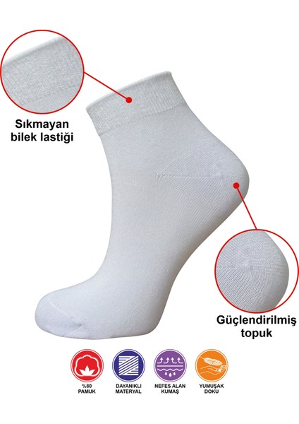10 Çift Yazlık Terletmez Desensiz Düz Sade Kadın Patik Pamuk Çorap - Bilek Boy Kısa Çorap fiyatları