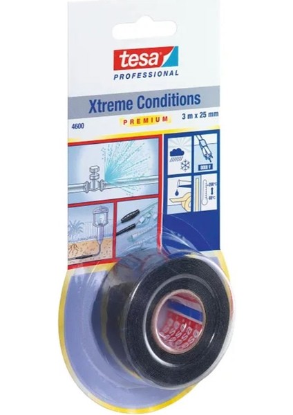 Tesa 4600 Xtreme Tamir Bandı Siyah 12BAR Basınç ve -60°c ile +260°C Sıcaklık Dayanımlı Yalıtım Bant