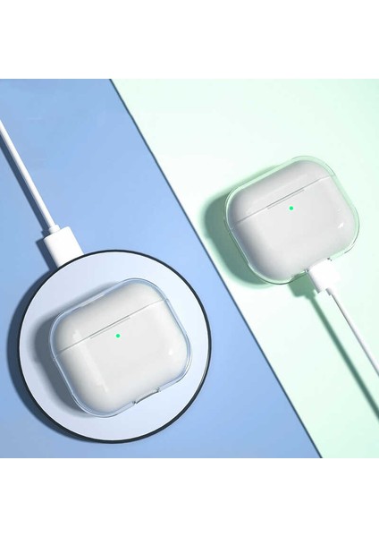 Air Pods 3. Nesil Kılıf Şeffaf Sert Kristal Zore Airbag 14 Kılıf-Renksiz