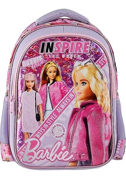 Frocx Lisanslı Pembe Lila Barbie Loft Inspire Kız Çocuk Ilkokul Çantası 33 x 41 x 15CM