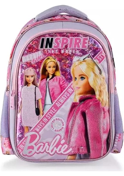 Frocx Lisanslı Pembe Lila Barbie Loft Inspire Kız Çocuk Ilkokul Çantası 33 x 41 x 15CM modelleri