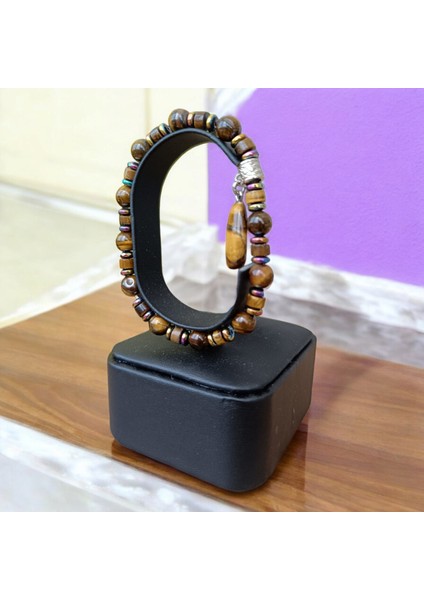 Kaplan Gözü Taşı Doğal Taş Bileklik Özel Komple Doğal Taş Bileklik Damla Taş Model