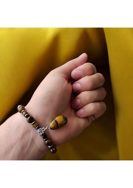 Kaplan Gözü Taşı Doğal Taş Bileklik Özel Komple Doğal Taş Bileklik Damla Taş Model fiyatları