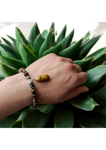 Kaplan Gözü Taşı Doğal Taş Bileklik Özel Komple Doğal Taş Bileklik Damla Taş Model modelleri