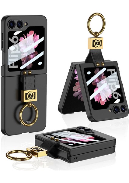 Samsung Galaxy Z Flip 6 Kılıf Renkli Mat Sert Yüzüklü Kipta Kapak