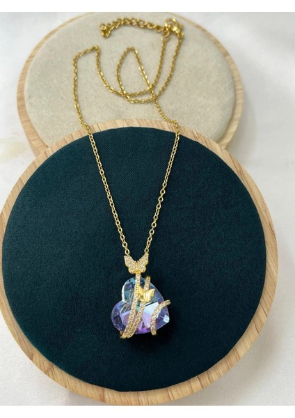 Çelik Gold Kolye 45CM (Kalpli)