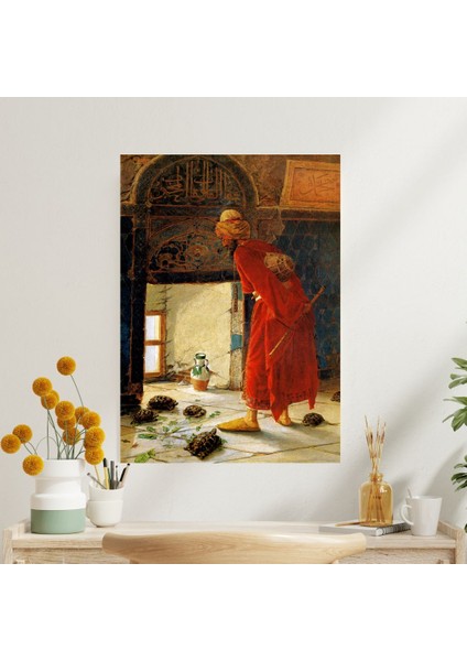 Osman Hamdi Bey'in Kaplumbağa Terbiyecisi Isimli Eseri Duvar Sticker