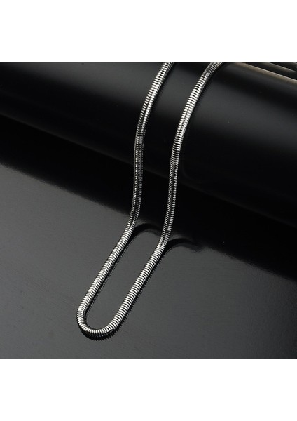 Solucan Tasarım Erkek Çelik Zincir Kolye Takı Aksesuar K24 T5
