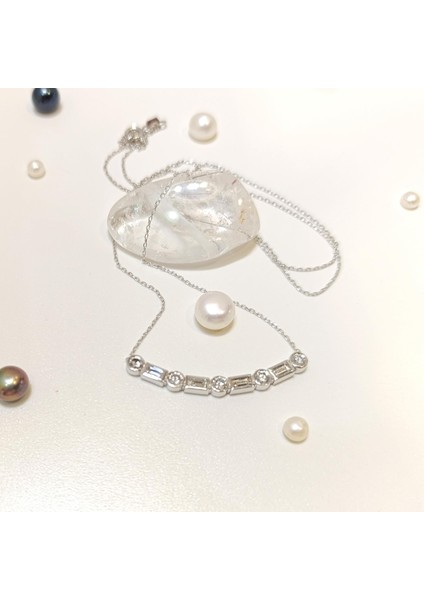 Baget Taşlı Su Yolu Pırlanta Kolye 14 Ayar Altın Hd Videolu fiyatları