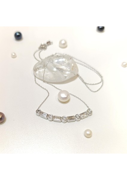 Baget Taşlı Su Yolu Pırlanta Kolye 14 Ayar Altın Hd Videolu modelleri