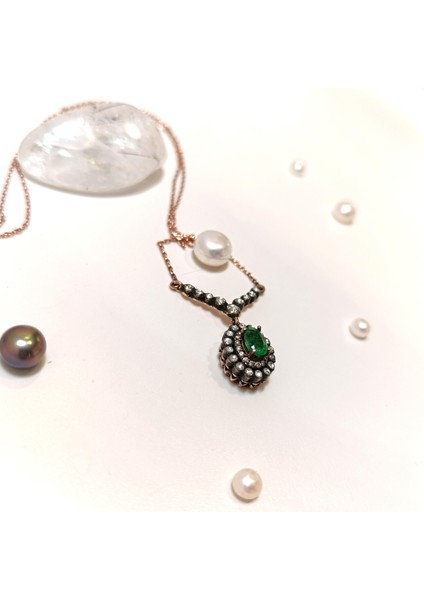 Elmas ve Zümrüt Taşlı Kolye 8 Ayar Altın Hd Videolu fiyatları