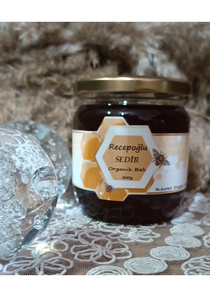 Organik Köy Sedir Balı Doğal Katkısız Cam Kavanoz 500 G