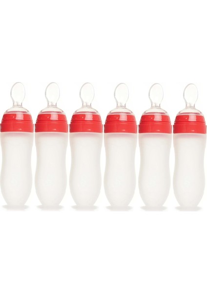 Silikon Kaşıklı Biberon 120ML +6 Ay Şeffaf (KOD:7509) (6 Lı Set)