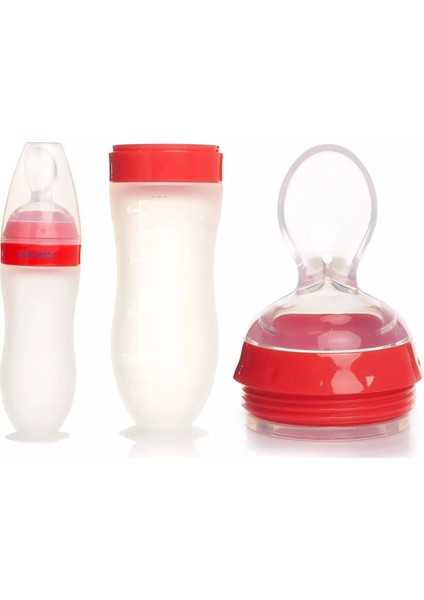 Silikon Kaşıklı Biberon 120ML +6 Ay Şeffaf (KOD:7509) (6 Lı Set)