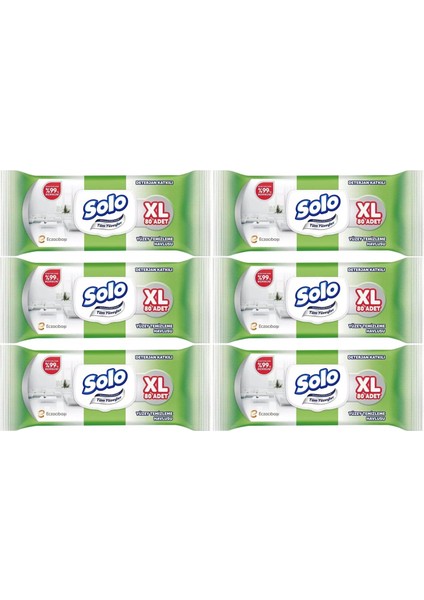 Yüzey Temizlik Havlusu 80 Yaprak Xl Deterjan Katkılı Plastik Kapaklı (6 Lı Set) 480 Yaprak