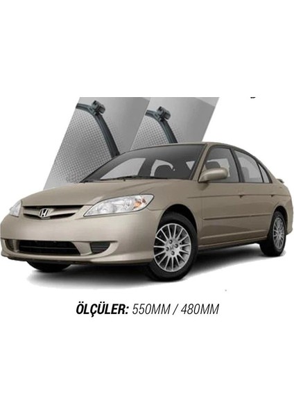 Honda Civic V-Tec2 Silecek Takımı 2001-2006 (Camsabunu Hediyeli)
