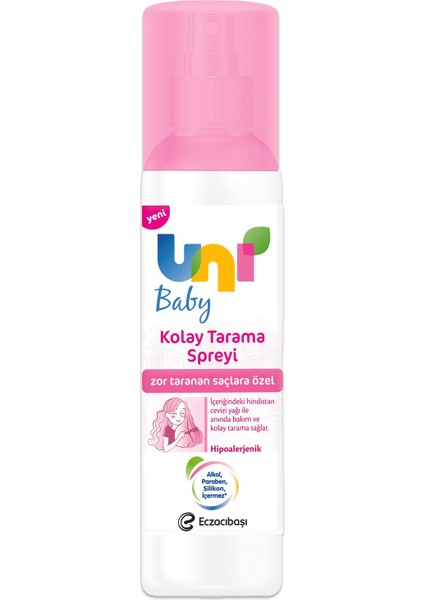 Uni Baby Kolay Saç Tarama Spreyi 200ML (Yeni) Zor Taranan Saçlara Özel (2 Li Set)