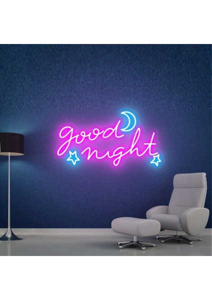 Good Nıght Yazılı ve Şekilli Neon Tabela