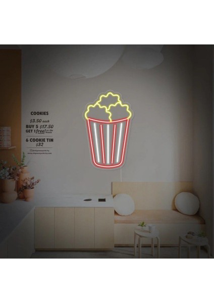 Patlamış Mısır Şekilli Neon Tabela