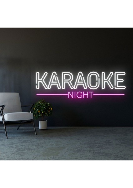 Karaoke Nıght Yazılı Neon Tabela