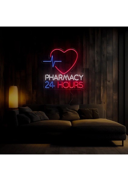 Pharmacy 24 Hours Yazılı ve Şekilli Neon Tabela fiyatları