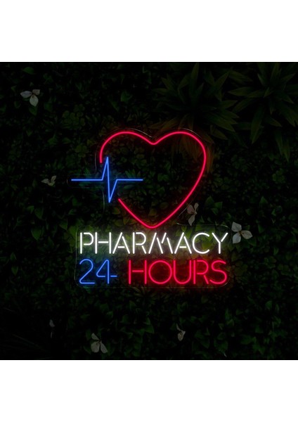 Pharmacy 24 Hours Yazılı ve Şekilli Neon Tabela modelleri