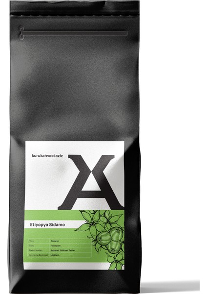 Kurukahveci Aziz Etiyopya Sidamo (Filtre ve Çekirdek) Kahve 500 Gram