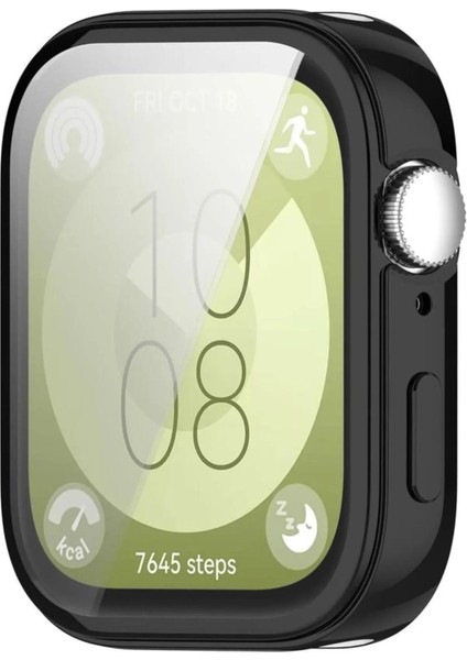 Huawei Watch Fit 3 Ekran Koruyucu Ekran ve Çerçeve Koruyucu Silikon