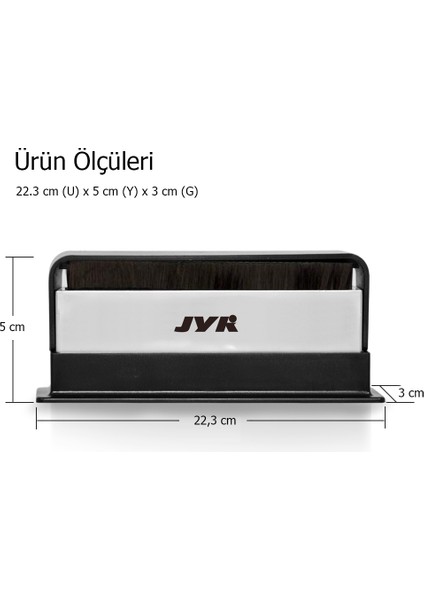 Jyr-01 Çift Yönlü Plak Temizlik Fırçası - Kadife ve Anti-Statik Fiber Fırça Bir Arada