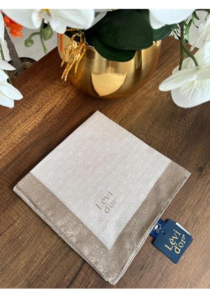 Kadın Monogram Eşarp Bej