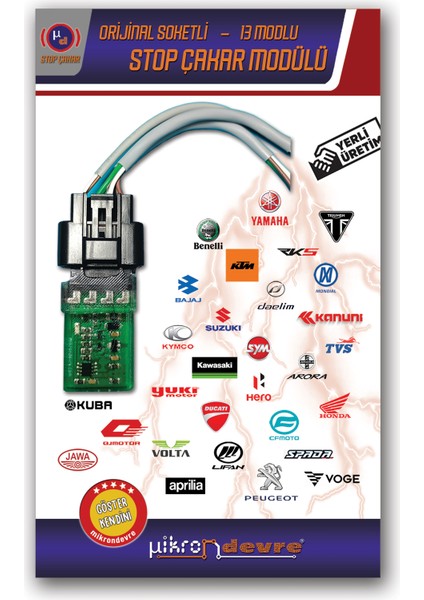 Qjmotor Uyumlu 13 Modlu Stop Çakar Modülü Uçak Kanadı Orijinal Soket F1 Stil Çakarlı Stop Devresi