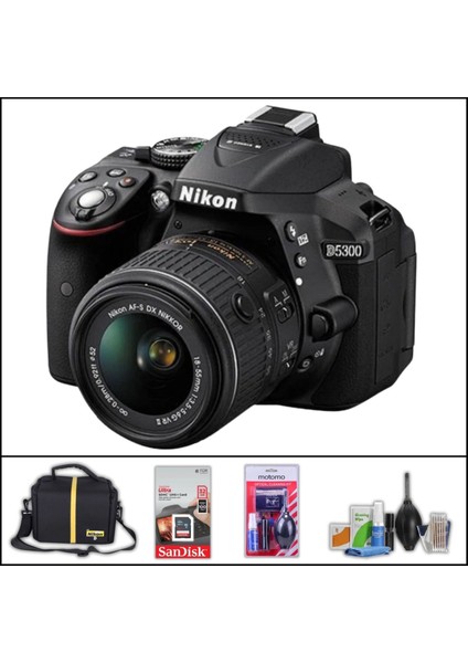 D5300 + 18-55 mm Vr Lens Dslr Fotoğraf Makinesi (Çanta + 32 GB Sd Kart + Temizlik Kiti Hediyeli)