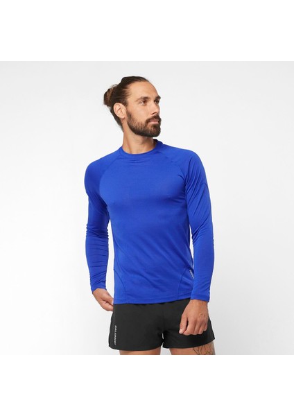 Cross Run Ls Erkek Koşu Tişört - Mavi