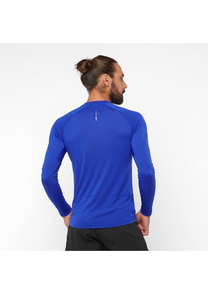 Cross Run Ls Erkek Koşu Tişört - Mavi