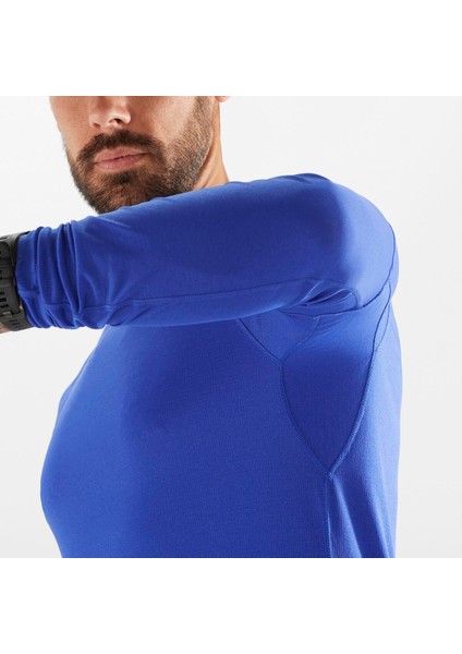 Cross Run Ls Erkek Koşu Tişört - Mavi