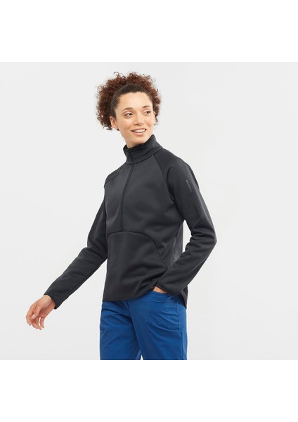Essential Warm Kadın Yarım Fermuar Polar - Siyah