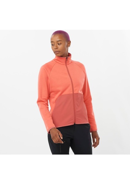 Essential Warm Kadın Tam Fermuar Polar - Turuncu
