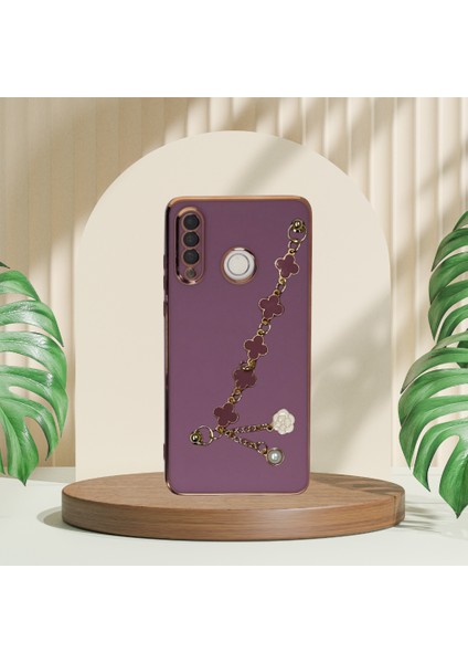 Huawei̇ P30 Li̇te Elçek Şanzeli̇ze Kilif Li̇la